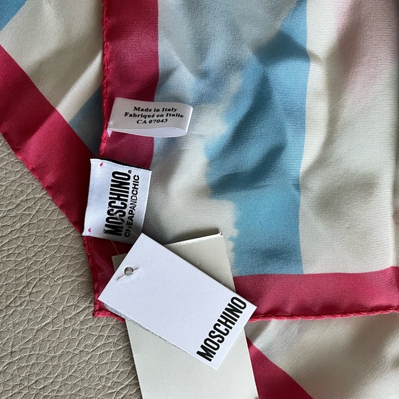 NWT - Authentic Moschino Silk Square Scarf (50cm x 50cm) - Picture 2 of 3